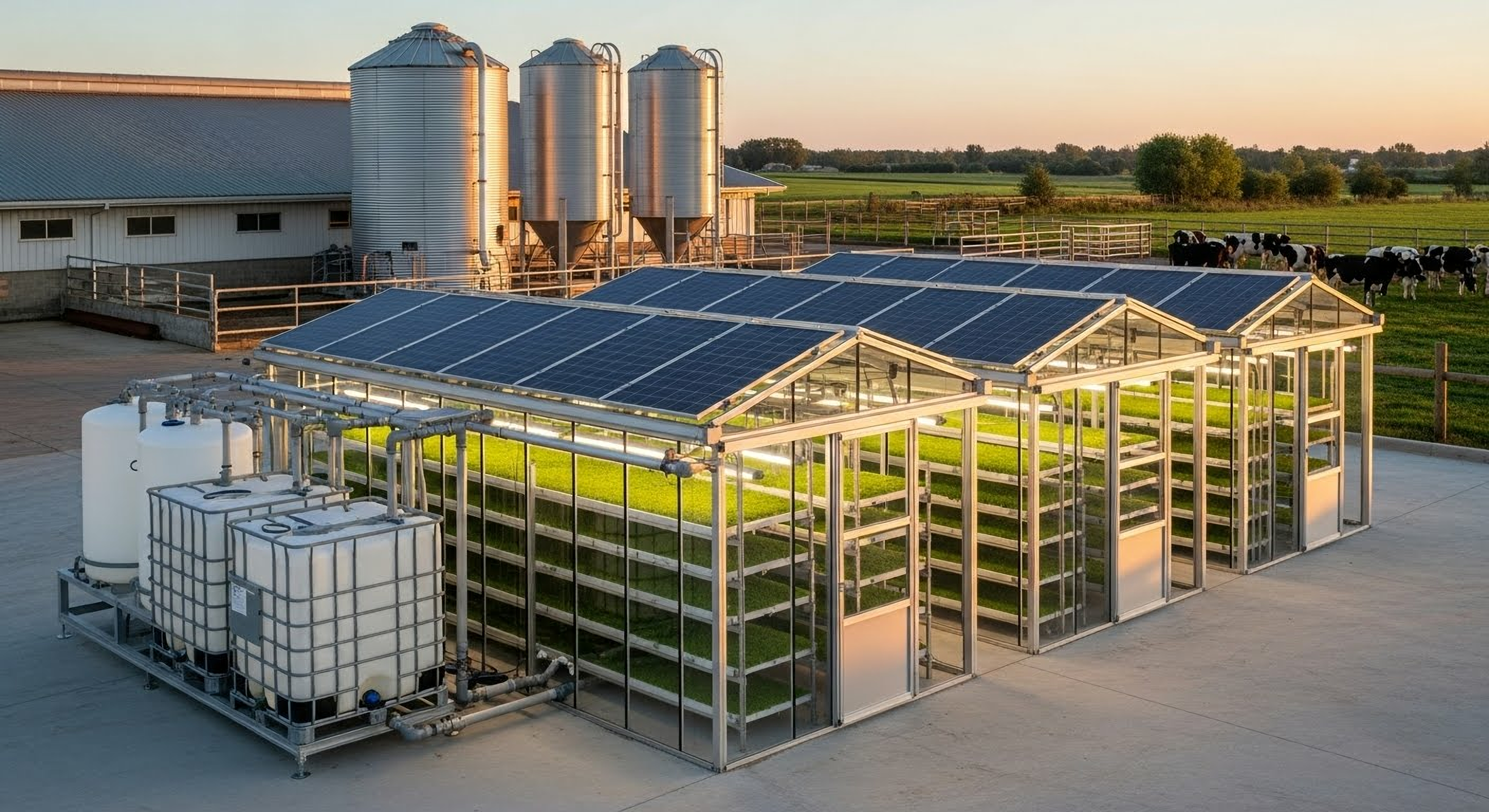 ZOLX on-site cultivation modules at a dairy farm